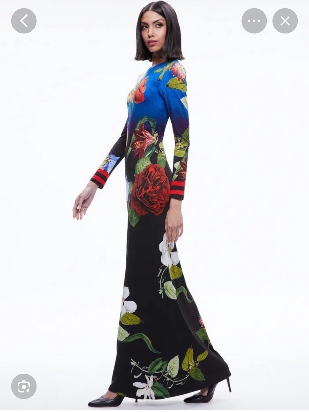 Alice + Olivia Delora Open Back Floral-Print Long Maxi Dress—STUNNING!!